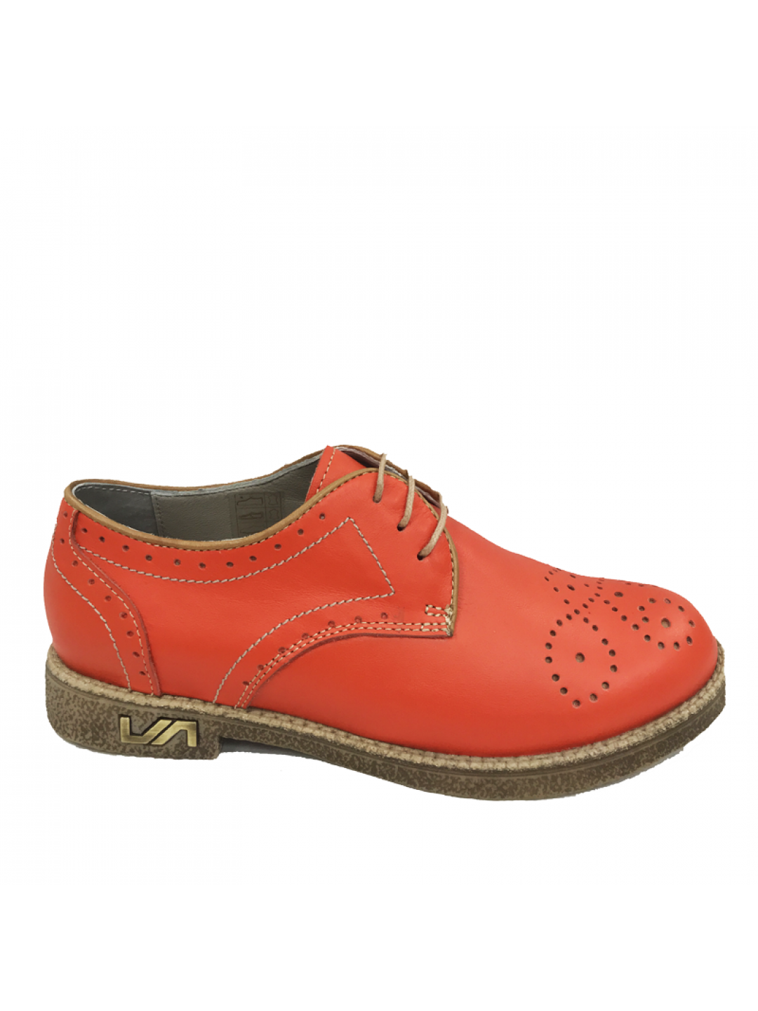 Pantofi Dama piele naturala portocaliu Brandusa
